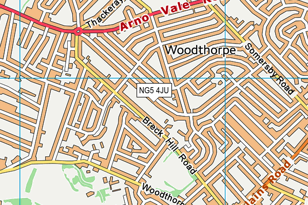 NG5 4JU map - OS VectorMap District (Ordnance Survey) NG5 4JU map - OS VectorMap District (Ordnance Survey)