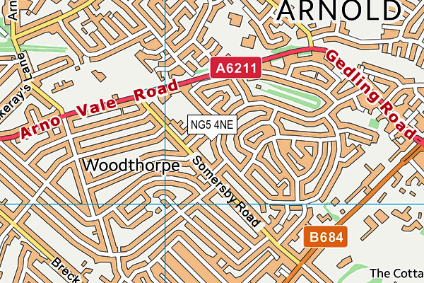 NG5 4NE map - OS VectorMap District (Ordnance Survey) NG5 4NE map - OS VectorMap District (Ordnance Survey)