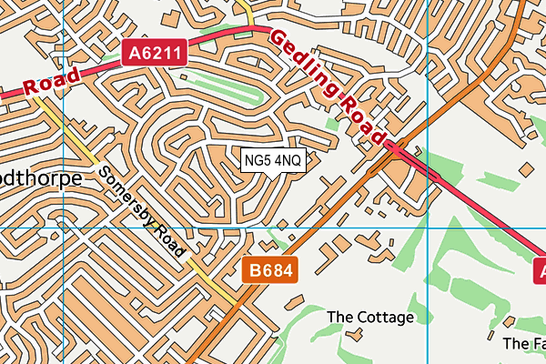 NG5 4NQ map - OS VectorMap District (Ordnance Survey) NG5 4NQ map - OS VectorMap District (Ordnance Survey)