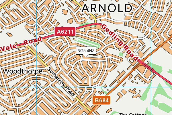 NG5 4NZ map - OS VectorMap District (Ordnance Survey) NG5 4NZ map - OS VectorMap District (Ordnance Survey)