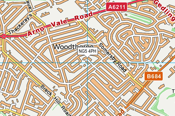 NG5 4PH map - OS VectorMap District (Ordnance Survey) NG5 4PH map - OS VectorMap District (Ordnance Survey)
