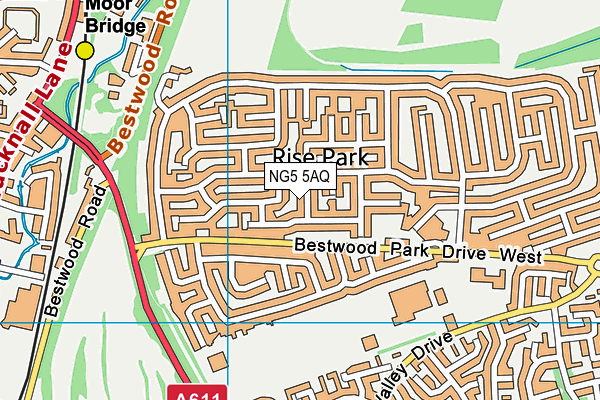 NG5 5AQ map - OS VectorMap District (Ordnance Survey) NG5 5AQ map - OS VectorMap District (Ordnance Survey)