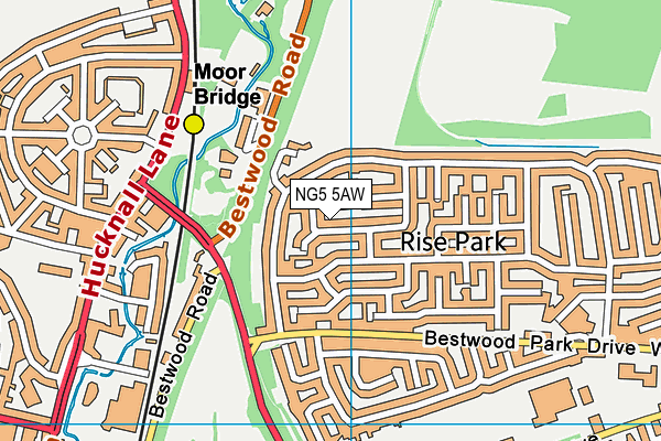 NG5 5AW map - OS VectorMap District (Ordnance Survey) NG5 5AW map - OS VectorMap District (Ordnance Survey)