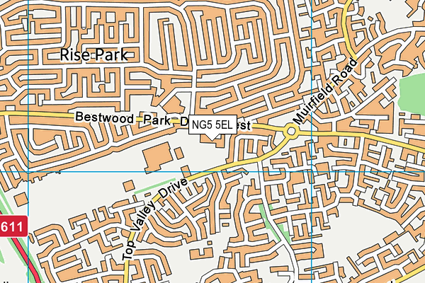 NG5 5EL map - OS VectorMap District (Ordnance Survey) NG5 5EL map - OS VectorMap District (Ordnance Survey)