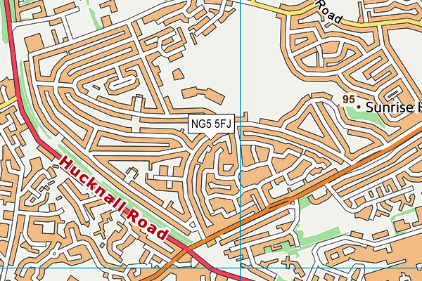 NG5 5FJ map - OS VectorMap District (Ordnance Survey) NG5 5FJ map - OS VectorMap District (Ordnance Survey)
