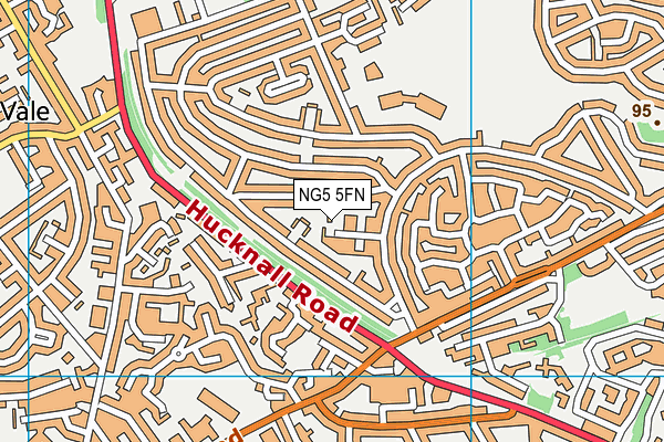 NG5 5FN map - OS VectorMap District (Ordnance Survey) NG5 5FN map - OS VectorMap District (Ordnance Survey)