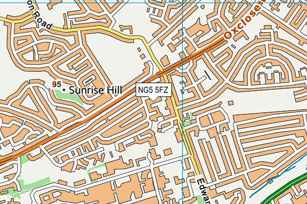 NG5 5FZ map - OS VectorMap District (Ordnance Survey) NG5 5FZ map - OS VectorMap District (Ordnance Survey)