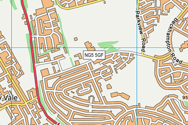 NG5 5GF map - OS VectorMap District (Ordnance Survey) NG5 5GF map - OS VectorMap District (Ordnance Survey)