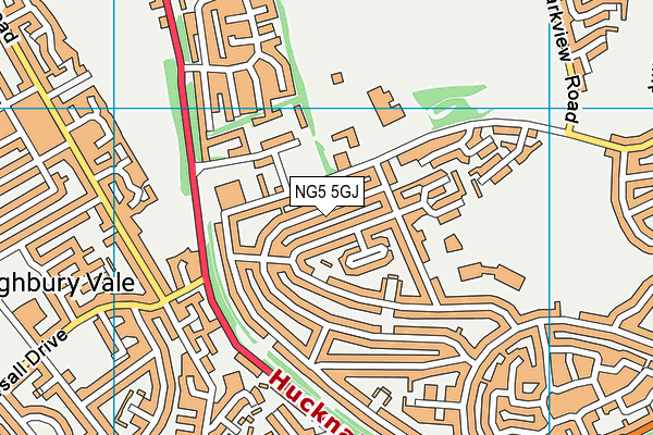 NG5 5GJ map - OS VectorMap District (Ordnance Survey) NG5 5GJ map - OS VectorMap District (Ordnance Survey)
