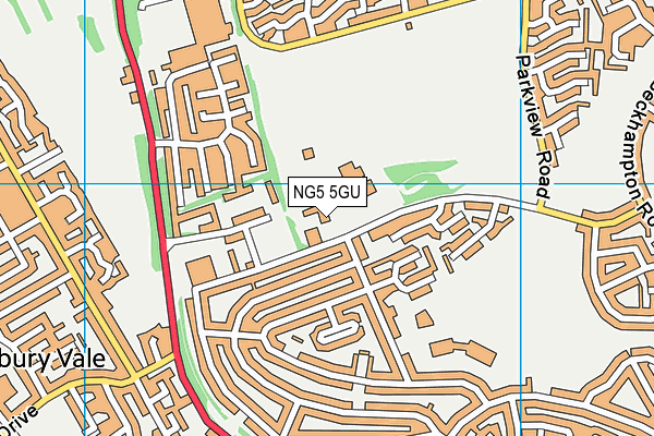 NG5 5GU map - OS VectorMap District (Ordnance Survey) NG5 5GU map - OS VectorMap District (Ordnance Survey)