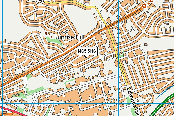 NG5 5HG map - OS VectorMap District (Ordnance Survey) NG5 5HG map - OS VectorMap District (Ordnance Survey)