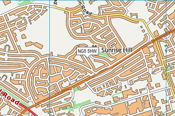 NG5 5HW map - OS VectorMap District (Ordnance Survey) NG5 5HW map - OS VectorMap District (Ordnance Survey)