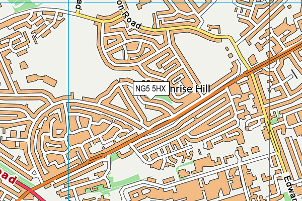 NG5 5HX map - OS VectorMap District (Ordnance Survey) NG5 5HX map - OS VectorMap District (Ordnance Survey)