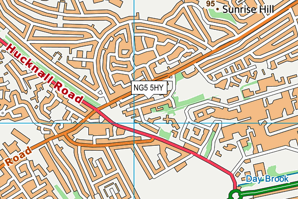 NG5 5HY map - OS VectorMap District (Ordnance Survey) NG5 5HY map - OS VectorMap District (Ordnance Survey)