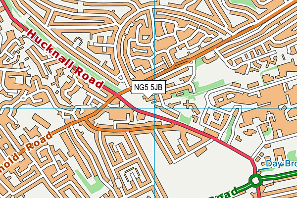 NG5 5JB map - OS VectorMap District (Ordnance Survey) NG5 5JB map - OS VectorMap District (Ordnance Survey)