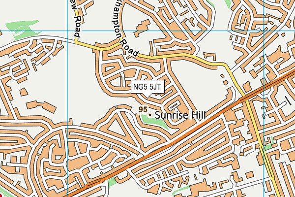 NG5 5JT map - OS VectorMap District (Ordnance Survey) NG5 5JT map - OS VectorMap District (Ordnance Survey)