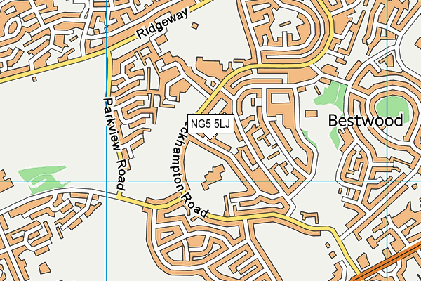 NG5 5LJ map - OS VectorMap District (Ordnance Survey) NG5 5LJ map - OS VectorMap District (Ordnance Survey)