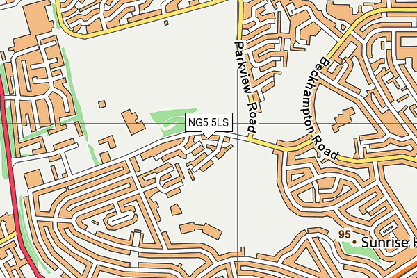 NG5 5LS map - OS VectorMap District (Ordnance Survey) NG5 5LS map - OS VectorMap District (Ordnance Survey)
