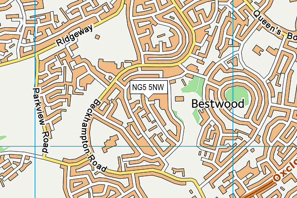 NG5 5NW map - OS VectorMap District (Ordnance Survey)