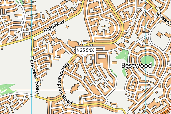 NG5 5NX map - OS VectorMap District (Ordnance Survey) NG5 5NX map - OS VectorMap District (Ordnance Survey)