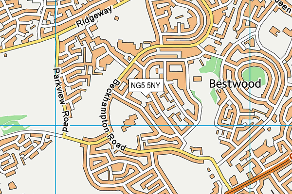 NG5 5NY map - OS VectorMap District (Ordnance Survey) NG5 5NY map - OS VectorMap District (Ordnance Survey)