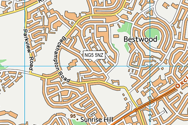NG5 5NZ map - OS VectorMap District (Ordnance Survey) NG5 5NZ map - OS VectorMap District (Ordnance Survey)