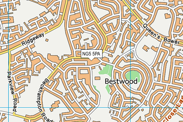 NG5 5PA map - OS VectorMap District (Ordnance Survey) NG5 5PA map - OS VectorMap District (Ordnance Survey)