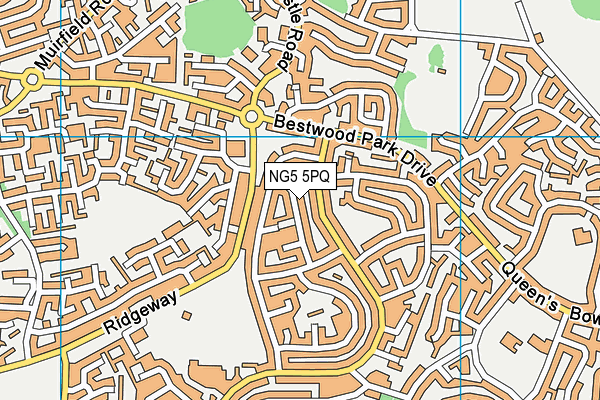NG5 5PQ map - OS VectorMap District (Ordnance Survey) NG5 5PQ map - OS VectorMap District (Ordnance Survey)