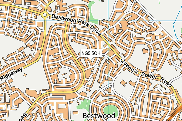 NG5 5QH map - OS VectorMap District (Ordnance Survey) NG5 5QH map - OS VectorMap District (Ordnance Survey)