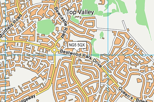 NG5 5QX map - OS VectorMap District (Ordnance Survey) NG5 5QX map - OS VectorMap District (Ordnance Survey)