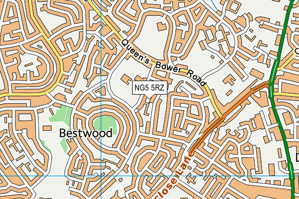 NG5 5RZ map - OS VectorMap District (Ordnance Survey) NG5 5RZ map - OS VectorMap District (Ordnance Survey)
