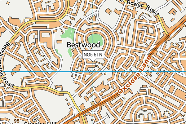 NG5 5TN map - OS VectorMap District (Ordnance Survey) NG5 5TN map - OS VectorMap District (Ordnance Survey)