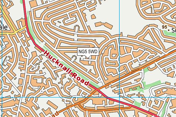 NG5 5WD map - OS VectorMap District (Ordnance Survey) NG5 5WD map - OS VectorMap District (Ordnance Survey)