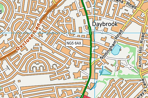 NG5 6AX map - OS VectorMap District (Ordnance Survey) NG5 6AX map - OS VectorMap District (Ordnance Survey)