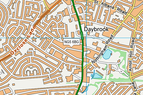 NG5 6BG map - OS VectorMap District (Ordnance Survey) NG5 6BG map - OS VectorMap District (Ordnance Survey)