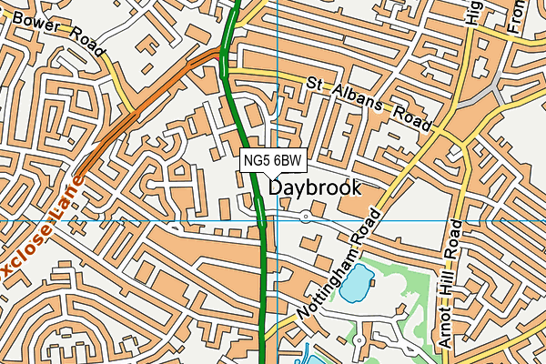 NG5 6BW map - OS VectorMap District (Ordnance Survey) NG5 6BW map - OS VectorMap District (Ordnance Survey)