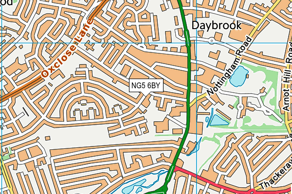 NG5 6BY map - OS VectorMap District (Ordnance Survey) NG5 6BY map - OS VectorMap District (Ordnance Survey)