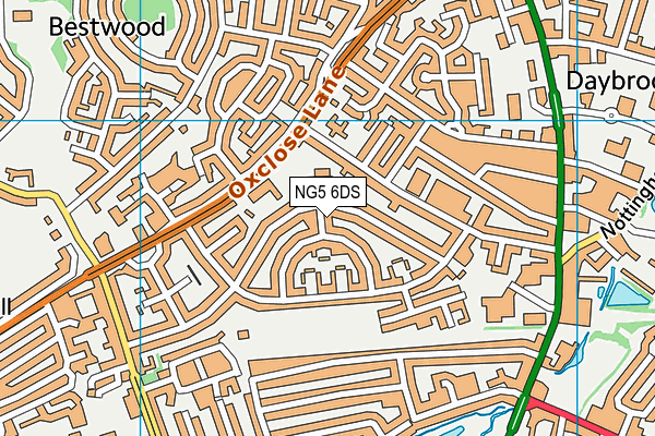 NG5 6DS map - OS VectorMap District (Ordnance Survey) NG5 6DS map - OS VectorMap District (Ordnance Survey)