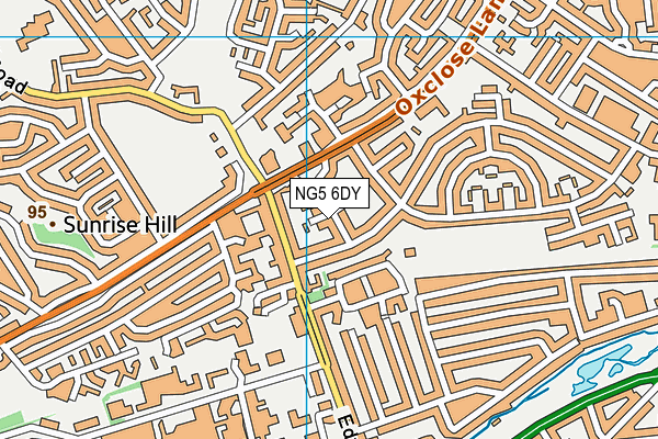 NG5 6DY map - OS VectorMap District (Ordnance Survey) NG5 6DY map - OS VectorMap District (Ordnance Survey)