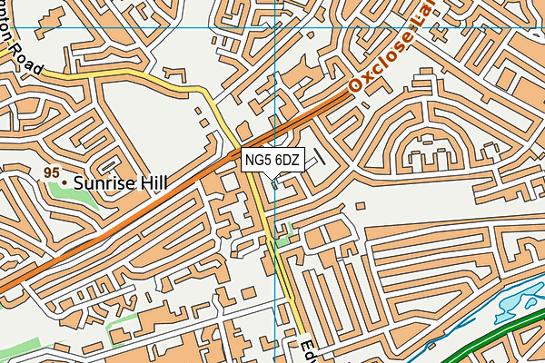 NG5 6DZ map - OS VectorMap District (Ordnance Survey) NG5 6DZ map - OS VectorMap District (Ordnance Survey)