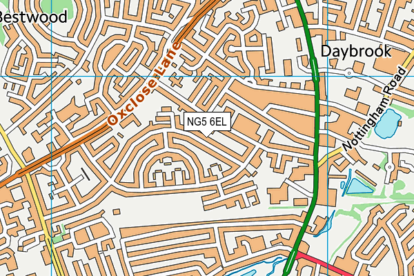 NG5 6EL map - OS VectorMap District (Ordnance Survey) NG5 6EL map - OS VectorMap District (Ordnance Survey)