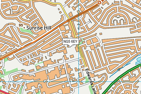 NG5 6EY map - OS VectorMap District (Ordnance Survey) NG5 6EY map - OS VectorMap District (Ordnance Survey)