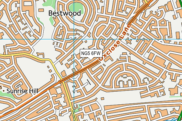 NG5 6FW map - OS VectorMap District (Ordnance Survey) NG5 6FW map - OS VectorMap District (Ordnance Survey)