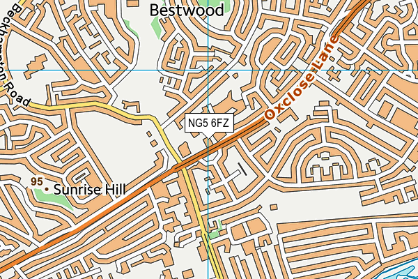 NG5 6FZ map - OS VectorMap District (Ordnance Survey) NG5 6FZ map - OS VectorMap District (Ordnance Survey)