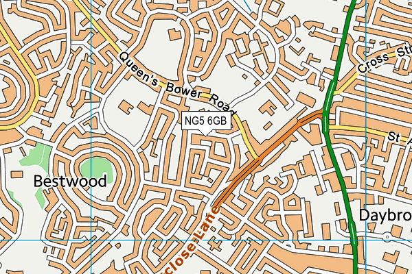NG5 6GB map - OS VectorMap District (Ordnance Survey)