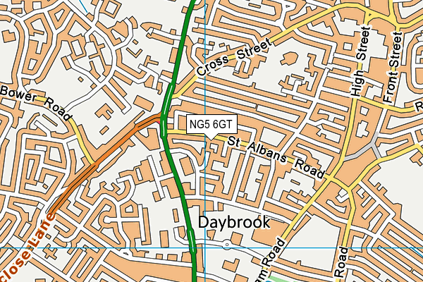 NG5 6GT map - OS VectorMap District (Ordnance Survey) NG5 6GT map - OS VectorMap District (Ordnance Survey)