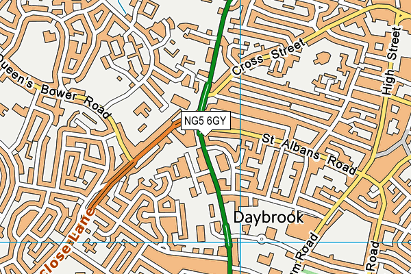 NG5 6GY map - OS VectorMap District (Ordnance Survey) NG5 6GY map - OS VectorMap District (Ordnance Survey)