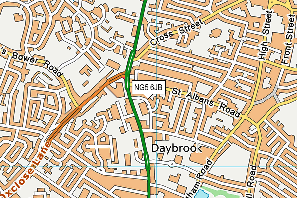 NG5 6JB map - OS VectorMap District (Ordnance Survey) NG5 6JB map - OS VectorMap District (Ordnance Survey)