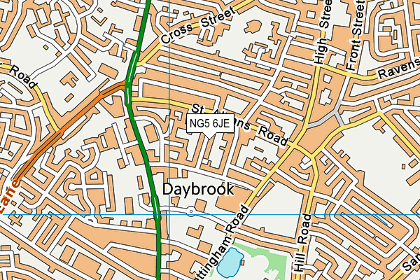 NG5 6JE map - OS VectorMap District (Ordnance Survey)