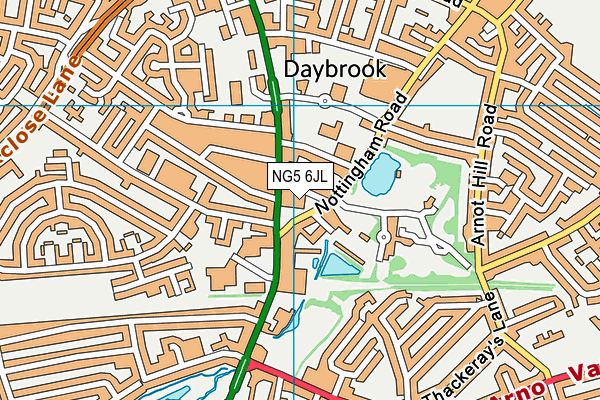NG5 6JL map - OS VectorMap District (Ordnance Survey) NG5 6JL map - OS VectorMap District (Ordnance Survey)